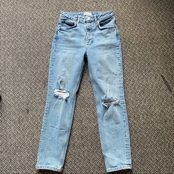 Zara Straight Leg Distressed Jean - Picture 2 of 3